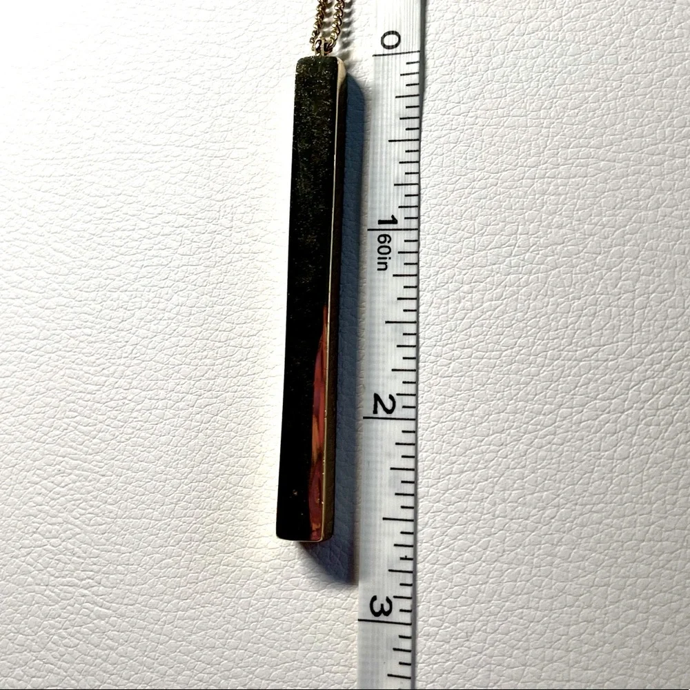 Gold Bar Pendant Necklace Dainty Minimalist Layering Chain Simple